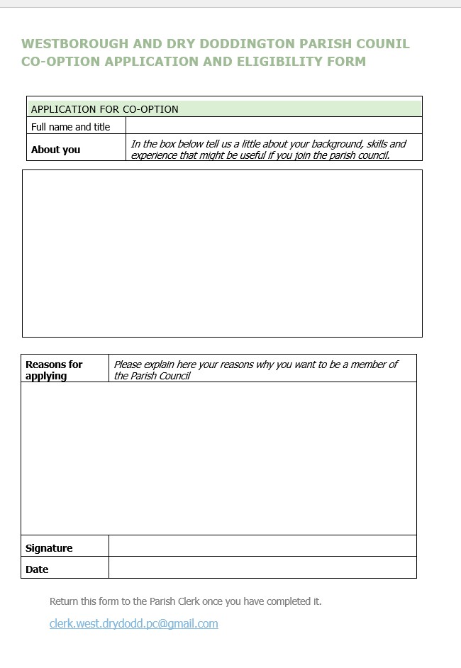 Image of a form