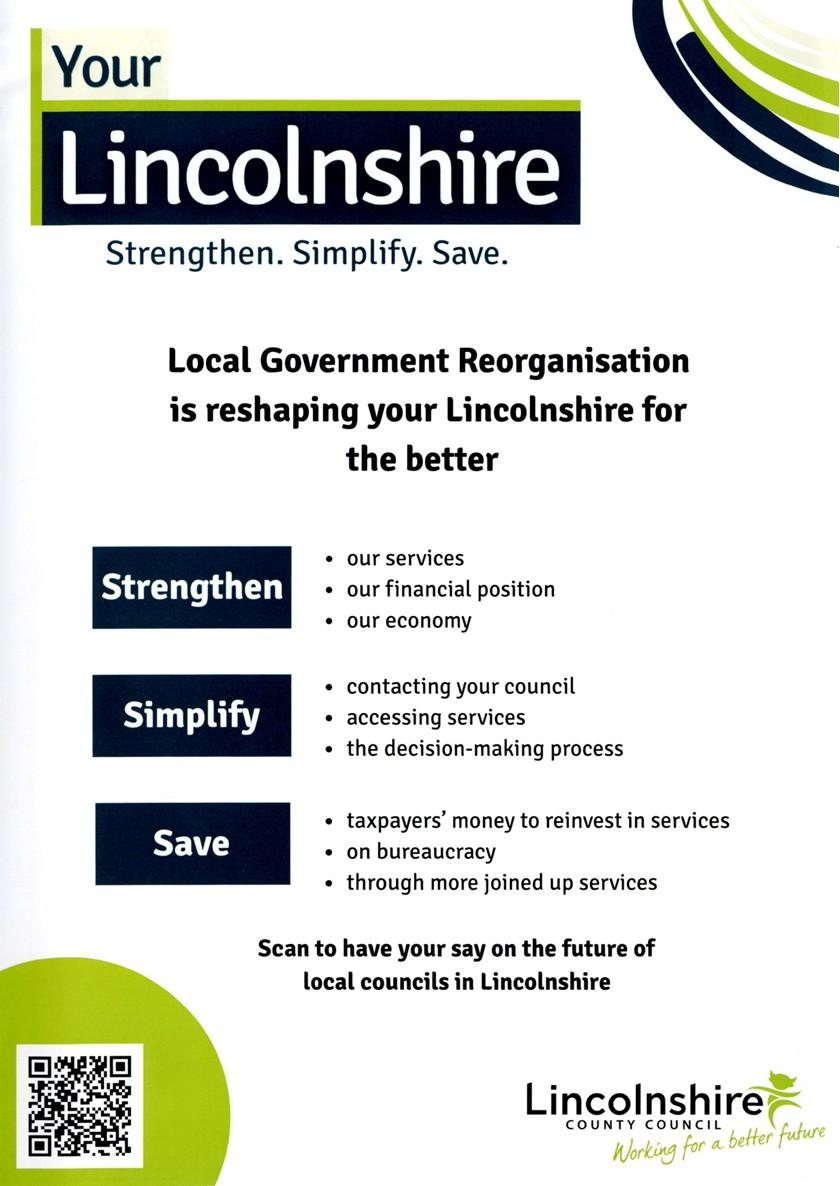 Poster about Local Government Reorganisation. Details in article.